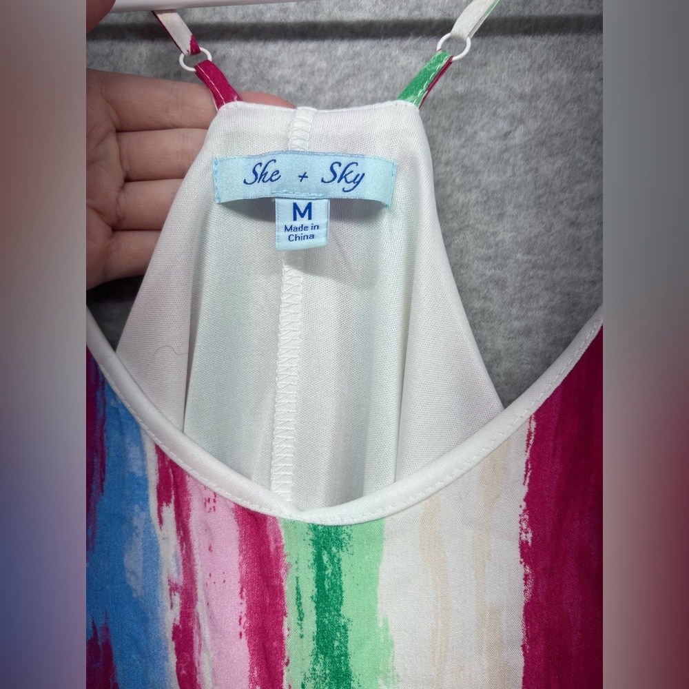 She + Sky Multicolor Brushstroke Dress - Picture 3 of 9